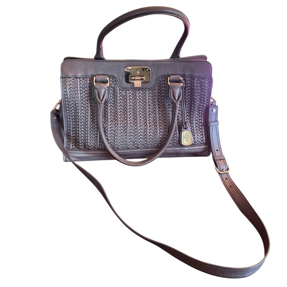 Cole Haan Leather Satchel Handbag with Handles and Shoulder Strap - Picture 3 of 14